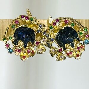 Heidi Daus OMEGA 🆕 “Honeybee Bouquet” Floral Crystals for pierced ears earrings